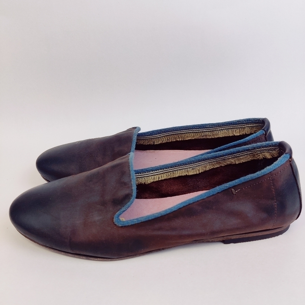 H by Hudson Brown Leather Flats Sz 38
